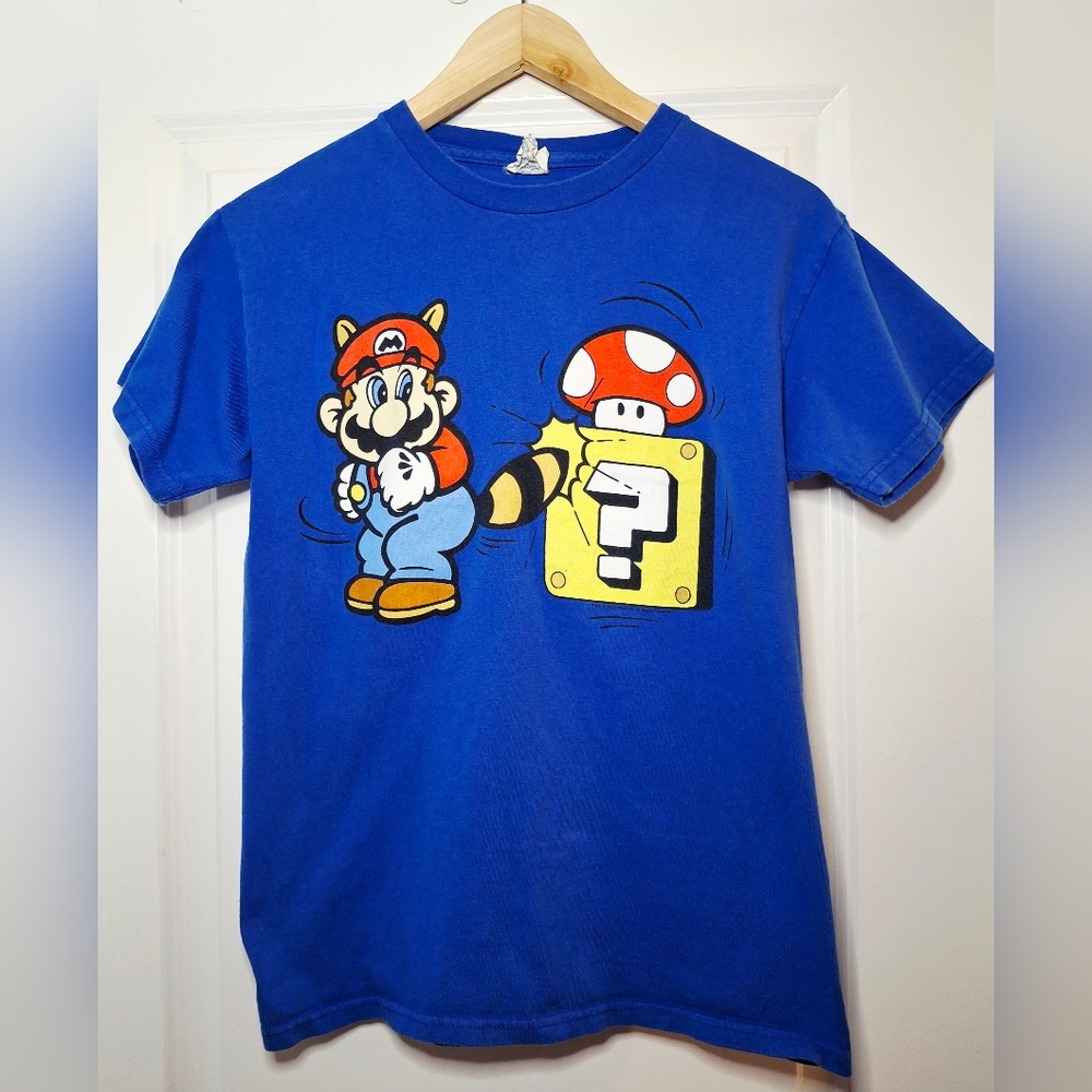 Vintage 90s 🍄🦝Super Mario T-Shirt (S)